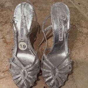 Silver Strappy Heels